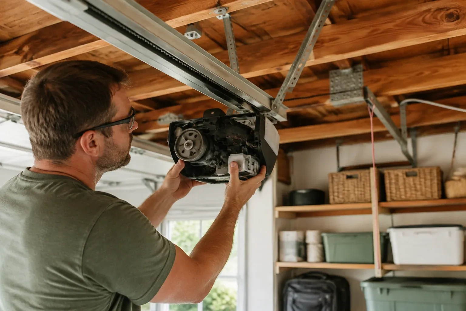 Illustrative garage doors scene — Belt-Drive Opener Repair, Orillia